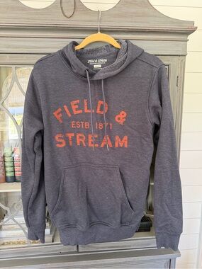 Field & Stream Gray Pullover Hoodie with Orange Logo